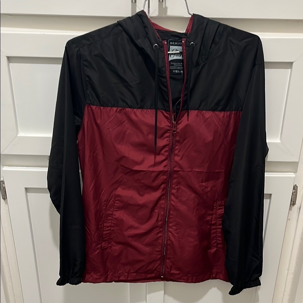 Black and Red Windbreaker Jacket